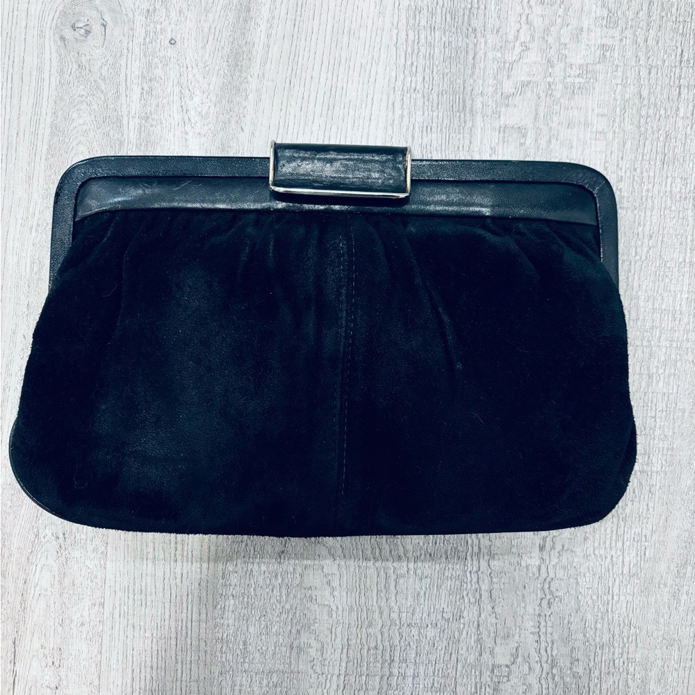 Bugatti Vintage Black Suede Classic Clutch Bag